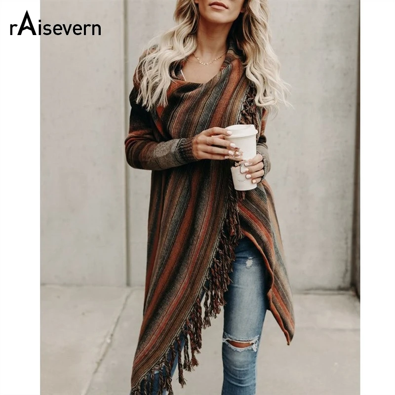 Raisevern Colorful Knit Medium Long Shawl Coat Sweater Women Autumn Tassel Long Sleeve Single Button Sweater Crochet Cardigan
Raisevern Colorful Knit Medium Long Shawl Coat Sweater Women Autumn Tassel Long Sleeve Single Button Sweater Crochet Cardigan