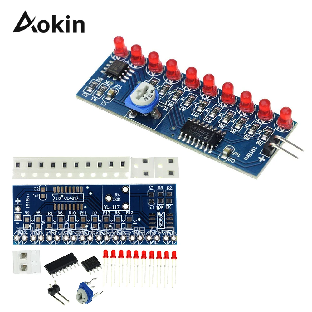 Flow light kit Smart Electronics Kits NE555+CD4017 Light Water Flowing Light LED Module for arduino DIY Kit
Flow light kit Smart Electronics Kits NE555+CD4017 Light Water Flowing Light LED Module for arduino DIY Kit