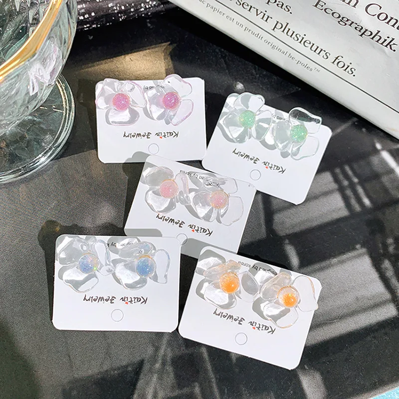 Shiny side new design fashion jewelry Korea super fairy transparent acrylic flower earrings for woman
Shiny side new design fashion jewelry Korea super fairy transparent acrylic flower earrings for woman