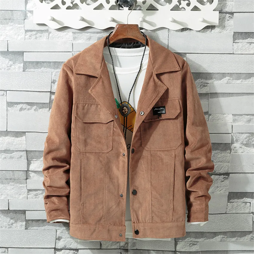 Autumn Fashion Jacket Coat Men Corduroy Turn down Collar Pockets Brown Mens Jackets and Coats Casual Outerwear Windbreaker Male
Autumn Fashion Jacket Coat Men Corduroy Turn down Collar Pockets Brown Mens Jackets and Coats Casual Outerwear Windbreaker Male