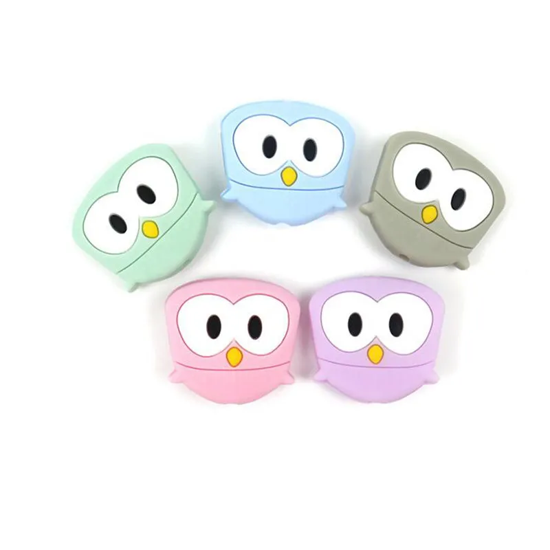 Owl Silicone Beads BPA Free Material For DIY Baby Teething Necklace Accessories Molar Toy Teether Pendant Gift Toddler Toys | Мать и