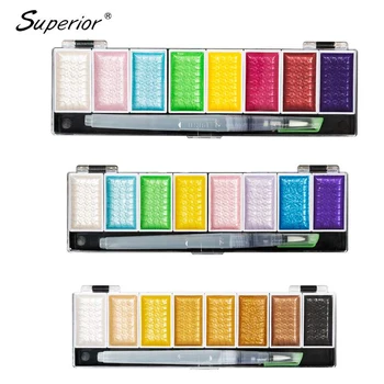 Premium 5/8Colors Metallic Gold Pigment Paint Set Solid Water color With Waterbrush For Painting Watercolors Art Supplies
Premium 5/8Colors Metallic Gold Pigment Paint Set Solid Water color With Waterbrush For Painting Watercolors Art Supplies