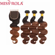 Miss Rola Hair Peruvian Body Wave Hair Weaving 3 Bundles With Closure #T1B/33 Color 100% Human Hair Remy Hair Extensions
Miss Rola Hair Peruvian Body Wave Hair Weaving 3 Bundles With Closure #T1B/33 Color 100% Human Hair Remy Hair Extensions