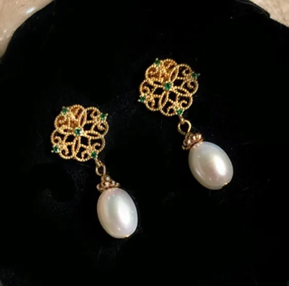 JC 2019 New Product Free Shipping S925 Sterling Silver Women Jewelry Gold Plated Boho Lacework Emerald Pearl Drop Earring
JC 2019 New Product Free Shipping S925 Sterling Silver Women Jewelry Gold Plated Boho Lacework Emerald Pearl Drop Earring