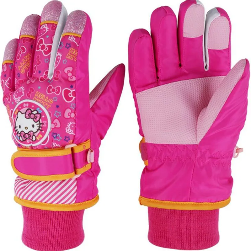 Image Kids Full Finger winterstopper warm skiing snowborad gloves boys driving mittens inverno water proof snow gloves bicycle girls