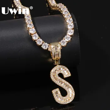 UWIN English Initials Baguette Letters Necklace Pendant With 4mm Cubic Zirconia Tennis Chains Fashion Hiphop Men Women Jewelry
UWIN English Initials Baguette Letters Necklace Pendant With 4mm Cubic Zirconia Tennis Chains Fashion Hiphop Men Women Jewelry