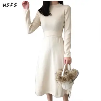 Autumn Sweater Dress Black Beige Oneck Long Sleeve Womens Dresses 2019 Vintage Casual Sexy Party Slim Ladies Midi Aline Sundress
Autumn Sweater Dress Black Beige Oneck Long Sleeve Womens Dresses 2019 Vintage Casual Sexy Party Slim Ladies Midi Aline Sundress