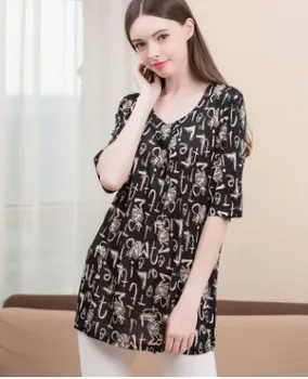 2020 silk T-shirt women's printed round collar short sleeve loose large size silk mulberry long summer wear
2020 silk T-shirt women's printed round collar short sleeve loose large size silk mulberry long summer wear