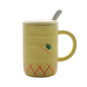 420ml Simple Pineapple Ceramic Mug Creative Coffee Mug Cover with Spoon Office with Handle European Style
420ml Simple Pineapple Ceramic Mug Creative Coffee Mug Cover with Spoon Office with Handle European Style