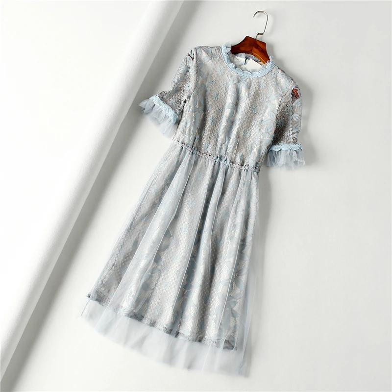 2019 new French retro temperament high waist slim lace crochet flower stitching mesh fairy long dress
2019 new French retro temperament high waist slim lace crochet flower stitching mesh fairy long dress