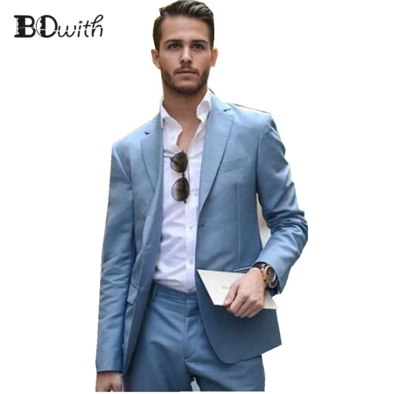 Blue Wedding Men Suit Notched Collar Slim Fit 2 Pieces (Jacket +Pant) Custom Made For Wedding Groom Tuxedos Formal Suits
Blue Wedding Men Suit Notched Collar Slim Fit 2 Pieces (Jacket +Pant) Custom Made For Wedding Groom Tuxedos Formal Suits