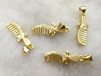 12PCS CZ Micro Pave Charm Pendant, Gold Comb Cubic Zirconia Connector/Charm jewelry beads 20-8mm
12PCS CZ Micro Pave Charm Pendant, Gold Comb Cubic Zirconia Connector/Charm jewelry beads 20-8mm