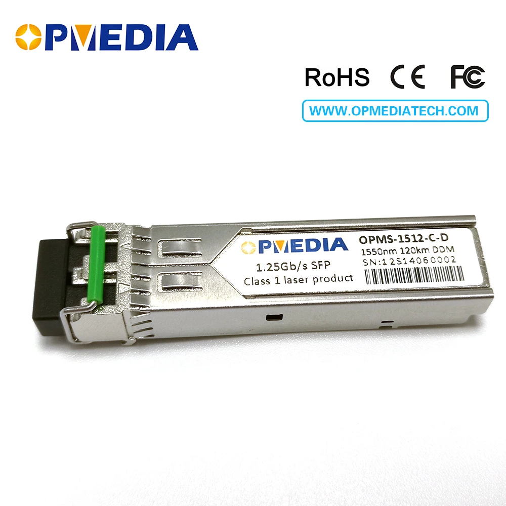 Extrem Compatible 1000base-zx,1.25G 1550nm 120km SFP transceiver, optical module with DDM and LC connector
Extrem Compatible 1000base-zx,1.25G 1550nm 120km SFP transceiver, optical module with DDM and LC connector