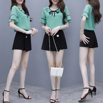 Chiffon Office Lady Two Piece Set Top And Pants Shorts Set Conjunto Feminino Ensemble Femme Deux Pieces Woman Suit Ukraine
Chiffon Office Lady Two Piece Set Top And Pants Shorts Set Conjunto Feminino Ensemble Femme Deux Pieces Woman Suit Ukraine