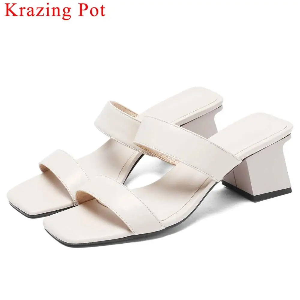 Krazing Pot natural leather chunky med heels peep toe slip on women sandals gladiator shoes simple style gathering shoes L75
Krazing Pot natural leather chunky med heels peep toe slip on women sandals gladiator shoes simple style gathering shoes L75