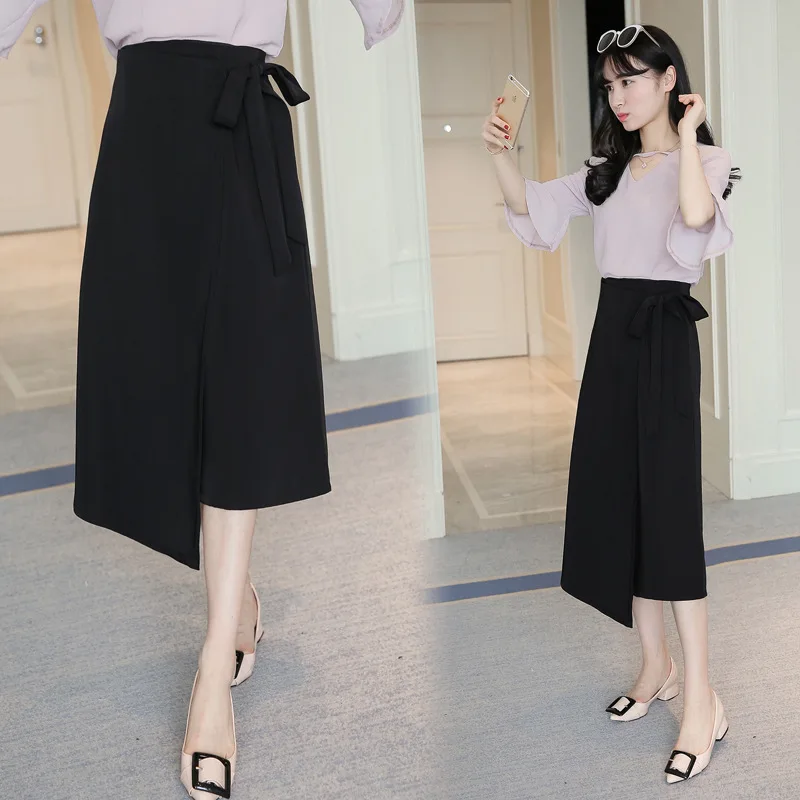 2019 Summer New Arrival Korean Style Solid High Waist Irregular Black Skirt With Bow Split A Line Skirt Asymmetrical Skirt
2019 Summer New Arrival Korean Style Solid High Waist Irregular Black Skirt With Bow Split A Line Skirt Asymmetrical Skirt