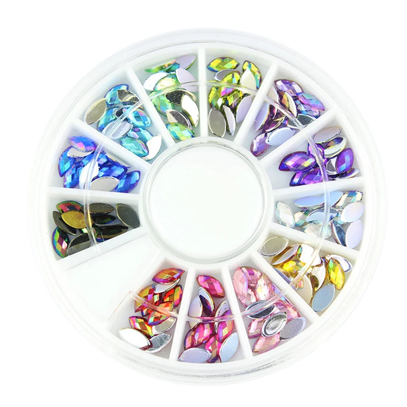Фото 3D Crystal Rhinestones Glitter For Nails Art Acrylic DIY Nail Tips Wheel 12 Color | Красота и здоровье