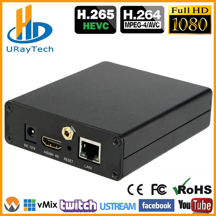

URay RTSP RTMP UDP Encoder H265 H264 SD HD 3G SDI To IP Encoder H.265 H.264 Encoding For IPTV Solutionn And Video Live Streaming