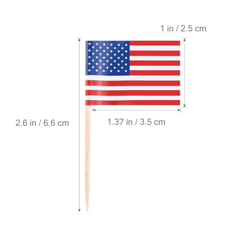Description Picture 4 of item100pcs US Flag Picks American Flag Food Toothpicks Party Accessory