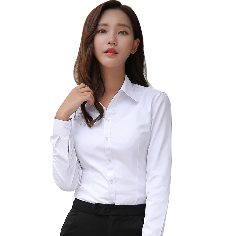 Women blouse long sleeve shirts solid color office social shirt lady's white color business blouse blusa feminina 60% cotton
Women blouse long sleeve shirts solid color office social shirt lady's white color business blouse blusa feminina 60% cotton