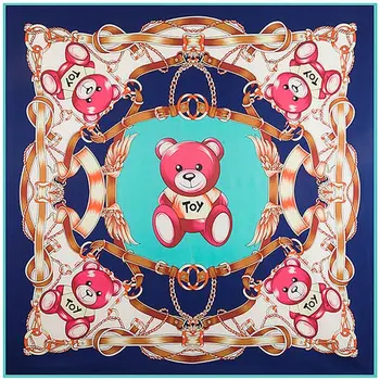 2017 New Luxury Brand Woman Silk Scarf Toy Bear Square Foulard Cartoon Style Scarves&Wraps Big Size Kerchief Hijab Accessory
2017 New Luxury Brand Woman Silk Scarf Toy Bear Square Foulard Cartoon Style Scarves&Wraps Big Size Kerchief Hijab Accessory