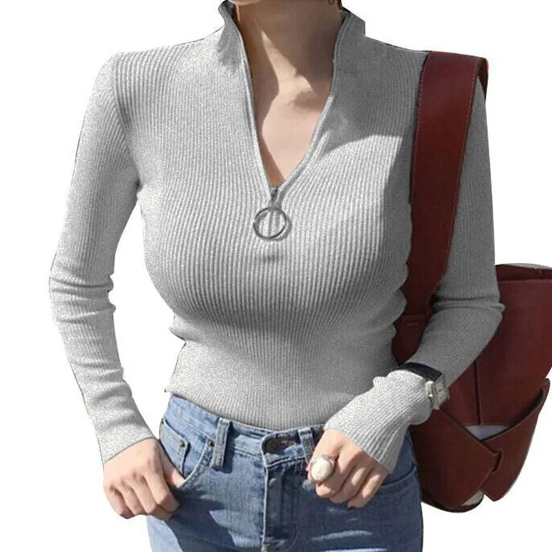 New High Collar Ring Zipper Short Paragraph Solid Color Tight-fitting Slim Autumn And Winter Students Long-sleeved Bottomin
New High Collar Ring Zipper Short Paragraph Solid Color Tight-fitting Slim Autumn And Winter Students Long-sleeved Bottomin