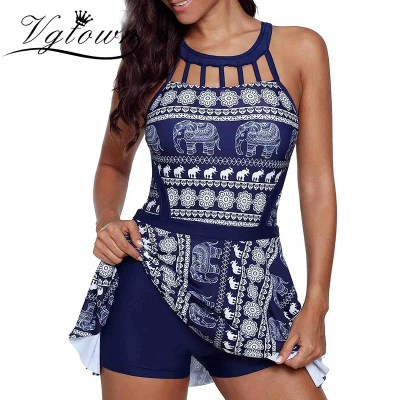 2019 New Tankini Plus Size One Piece Women Swimwear High Waist Trunks Elephant Print Halter Swimsuit Swimming Bathing Suit S-5XL
2019 New Tankini Plus Size One Piece Women Swimwear High Waist Trunks Elephant Print Halter Swimsuit Swimming Bathing Suit S-5XL