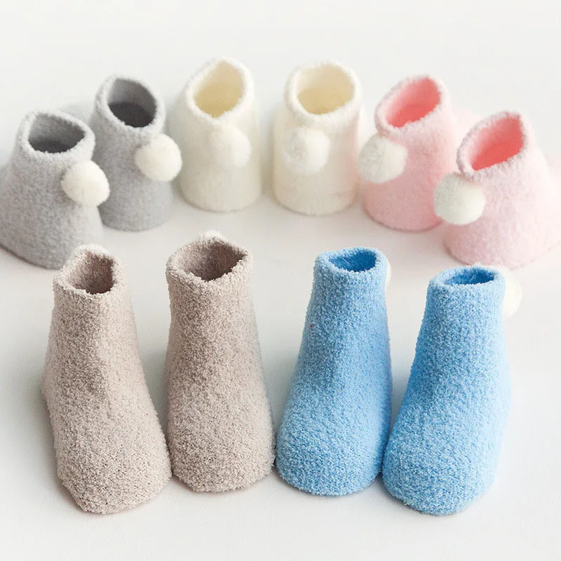 3 Pairs Newborn Baby Girl Boy Socks Infant Winter Warm Ball Baby Floor Socks Coral Fleece Solid Color Children Socks Baby Sokken
3 Pairs Newborn Baby Girl Boy Socks Infant Winter Warm Ball Baby Floor Socks Coral Fleece Solid Color Children Socks Baby Sokken