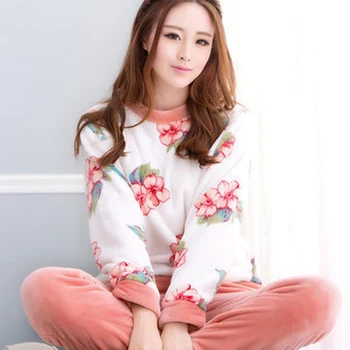 JINUO New Arrival Simple Casual Women Winter Flannel Pajama Suit Young Ladies Sweet Flower Lovely Soft Home Sleepwear
JINUO New Arrival Simple Casual Women Winter Flannel Pajama Suit Young Ladies Sweet Flower Lovely Soft Home Sleepwear