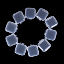 1/10/20/50 sztuk zatyczki do uszu biżuteria makijaż jasne Mini pojemnik do przechowywania z tworzywa sztucznego przypadku organizator prezent(China)