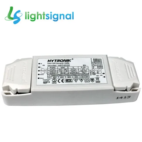 20W DALI dimmable LED driver with Multiple constant current selection,350~900mA, 12/24VDC
20W DALI dimmable LED driver with Multiple constant current selection,350~900mA, 12/24VDC