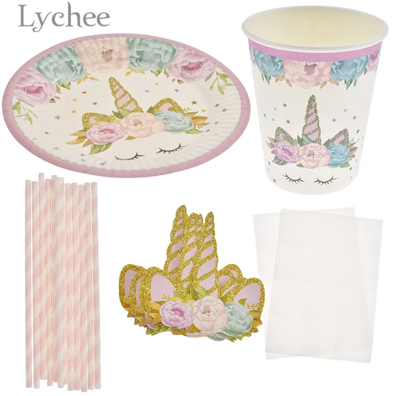 Lychee Unicorn Theme Party Tablewares Flower Paper Plates Cups Tableware Wedding Birthday Party Supplies
Lychee Unicorn Theme Party Tablewares Flower Paper Plates Cups Tableware Wedding Birthday Party Supplies