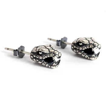 High Quality Antique 100% Real 925 Sterling Silver Stud Earrings 3D Cobra Snake Earrings Gothic Punk Rock Hiphop Jewelry
High Quality Antique 100% Real 925 Sterling Silver Stud Earrings 3D Cobra Snake Earrings Gothic Punk Rock Hiphop Jewelry