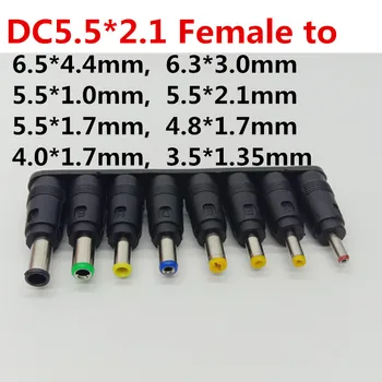 

8pcs Universal 5.5*2.1mm to tablet computer Notebook 6.5x4.4mm 6.3x3.0mm 5.5x1.0mm 5.5x1.7mm 4.8x1.7mm 4.0x1.7mm Connector Plug
