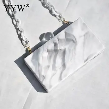 Marbling Acrylic hard-surface women bag Box small Clutch Bag bolsa feminina white Evening Party handbag with chain Clutches
Marbling Acrylic hard-surface women bag Box small Clutch Bag bolsa feminina white Evening Party handbag with chain Clutches