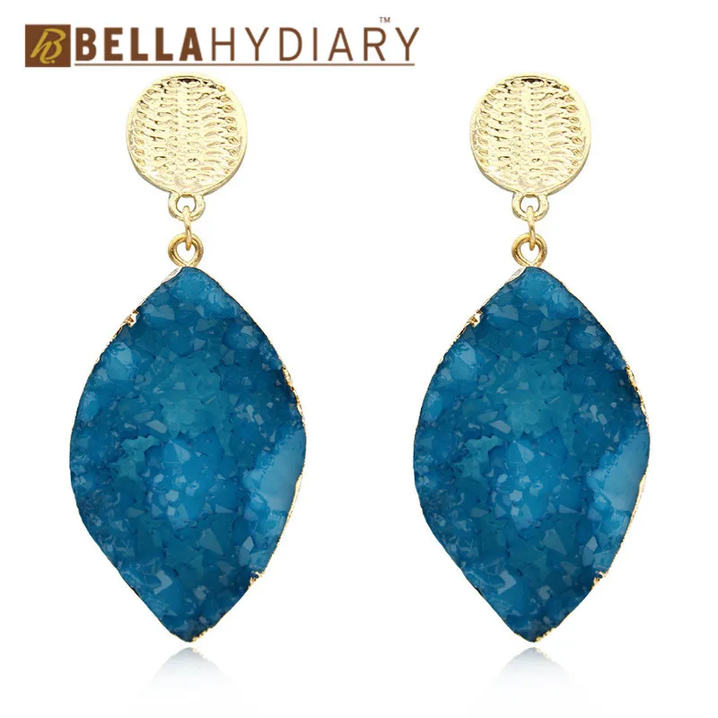 Boho Vintage Irregular Crystal Druzy Resin Earrings European Big Long Drop Earrings For Women Jewelry Pendientes Mujer Moda 2019
Boho Vintage Irregular Crystal Druzy Resin Earrings European Big Long Drop Earrings For Women Jewelry Pendientes Mujer Moda 2019