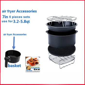 Electric Deep Fryer Parts Air Fryer Accessories 7in Inch 5 Pieces Set for 3.5-5.8QT Cake Barrel Pizza Pan Double Grill Kitchen
Electric Deep Fryer Parts Air Fryer Accessories 7in Inch 5 Pieces Set for 3.5-5.8QT Cake Barrel Pizza Pan Double Grill Kitchen