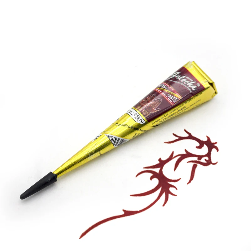 1Pcs Brown Red Colored Indian Henna Tattoo Paste Cone Body Paint,Temporary Mehndi Henna Tattoo Paste Cream Golecha Brand 24g
1Pcs Brown Red Colored Indian Henna Tattoo Paste Cone Body Paint,Temporary Mehndi Henna Tattoo Paste Cream Golecha Brand 24g