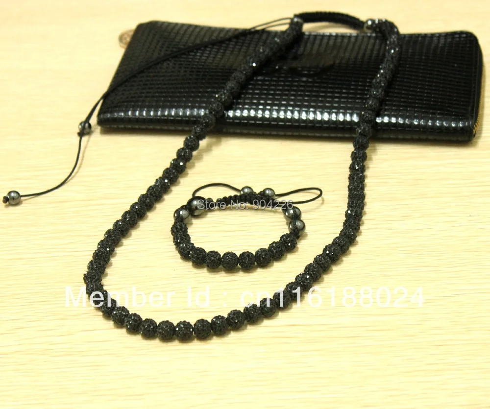 women and girl Black gift shamballa long necklace fashion jewelry set free shipping
women and girl Black gift shamballa long necklace fashion jewelry set free shipping