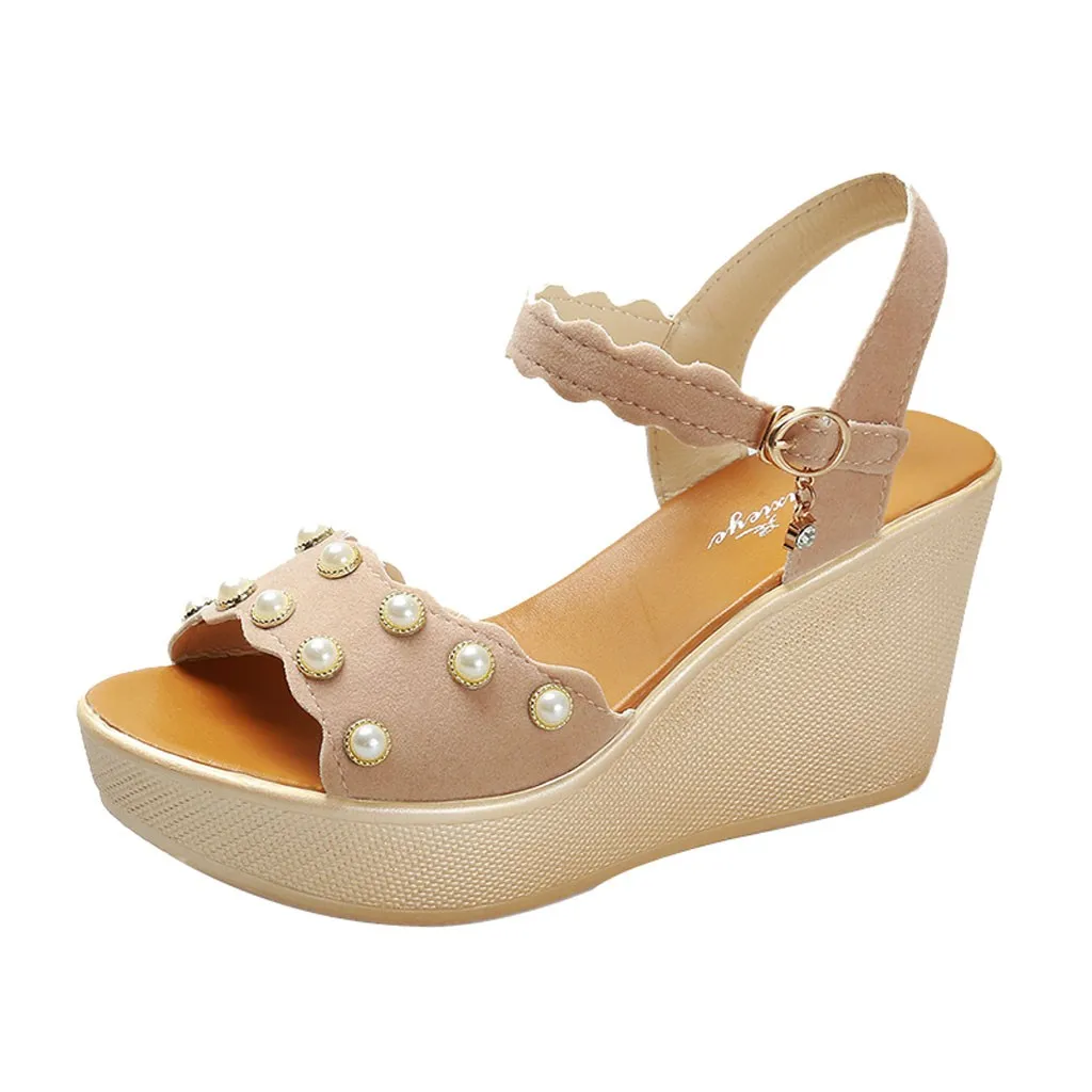 SAGACE Women High Heel Outdoor Leisure Solid Color Height Round Toe Sandals Casual Wedges Platform Buckle Strap Platform Shoes
SAGACE Women High Heel Outdoor Leisure Solid Color Height Round Toe Sandals Casual Wedges Platform Buckle Strap Platform Shoes