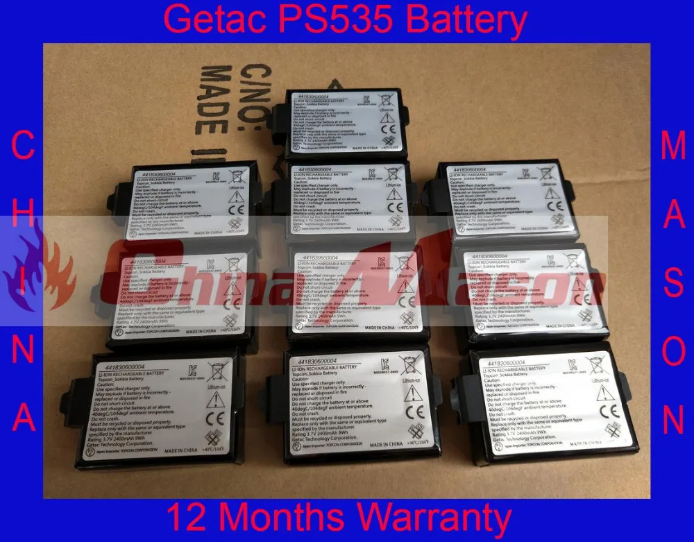 Getac PS535, PS535E,535F Battery for Sokkia Topcon FC-25A, SHC-25 Data Collectors,, Part No. 441830600005 or 441830600004
Getac PS535, PS535E,535F Battery for Sokkia Topcon FC-25A, SHC-25 Data Collectors,, Part No. 441830600005 or 441830600004