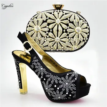 Hot sale black with stones high heel sandals with purse nice party shoes and handbag sets 8281-83
Hot sale black with stones high heel sandals with purse nice party shoes and handbag sets 8281-83