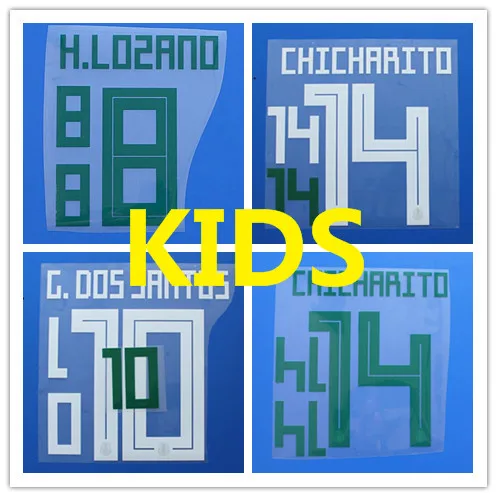 KIDS Mexico M.LAYUN H.LOZANO G.DOSSANTOS CHICHARITO A.GUARDADO name font print, Hot stamping patches badges custom nameset
KIDS Mexico M.LAYUN H.LOZANO G.DOSSANTOS CHICHARITO A.GUARDADO name font print, Hot stamping patches badges custom nameset