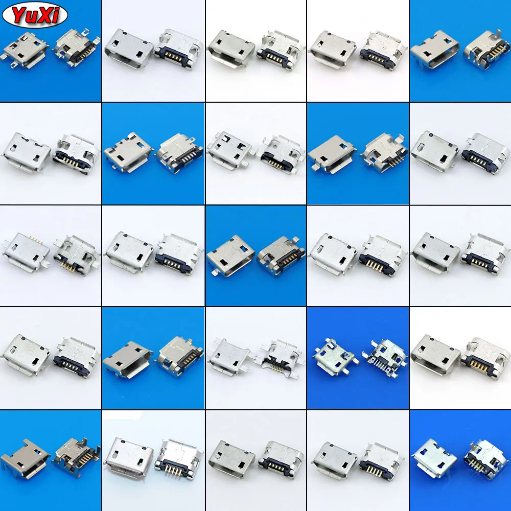YuXi 25Models Micro USB Connector Socket Jack For MP3/4/5 Lenovo ZTE Huawei,5Pin 7P Charging Port Plug Connctor
YuXi 25Models Micro USB Connector Socket Jack For MP3/4/5 Lenovo ZTE Huawei,5Pin 7P Charging Port Plug Connctor
