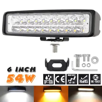 Ultra Bright 6 Inch 54W White + Yellow LED Work Light Bar Waterproof Fog Lamp for Driving Offroad Boat Car Tractor Truck 4x4 SUV
Ultra Bright 6 Inch 54W White + Yellow LED Work Light Bar Waterproof Fog Lamp for Driving Offroad Boat Car Tractor Truck 4x4 SUV
