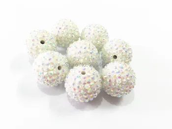 Wholesale Large Size 24mm 80pcs/lot White AB Resin Rhinestone Beads For Chunky Necklace Making
Wholesale Large Size 24mm 80pcs/lot White AB Resin Rhinestone Beads For Chunky Necklace Making