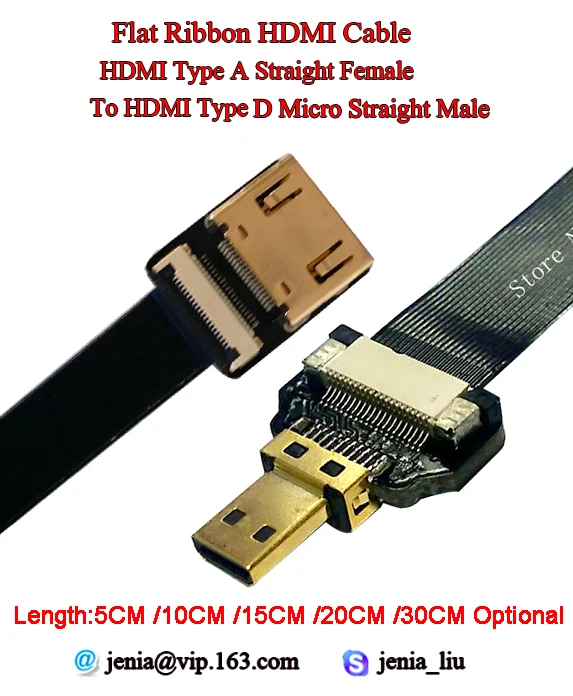5CM/10CM/15CM/20CM/30CM Optional HDMI Standard TypeA Straight Female to Male HDMI TypeD Micro Straight Flat Ribbon Shield cable
5CM/10CM/15CM/20CM/30CM Optional HDMI Standard TypeA Straight Female to Male HDMI TypeD Micro Straight Flat Ribbon Shield cable