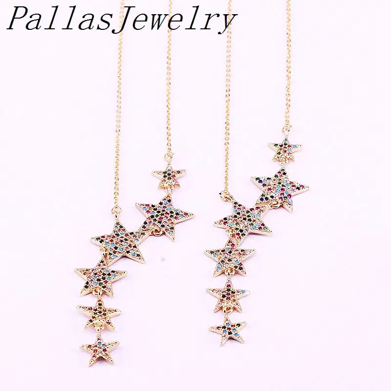 5Pcs Fashion Zirconia CZ Micro Paved Rainbow Stars For Women Long Pendant Necklaces Birthday Gift
5Pcs Fashion Zirconia CZ Micro Paved Rainbow Stars For Women Long Pendant Necklaces Birthday Gift