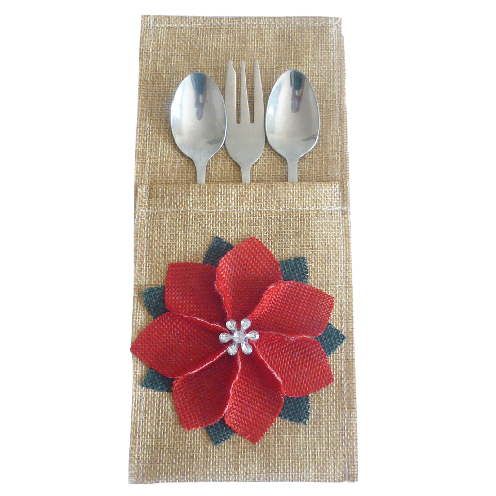 Christmas Jute Hessian Burlap Petal Flower Cutlery Holder Pouch Bag Knife Fork Organizer Table Decor Xmas Wedding Party Supply
Christmas Jute Hessian Burlap Petal Flower Cutlery Holder Pouch Bag Knife Fork Organizer Table Decor Xmas Wedding Party Supply