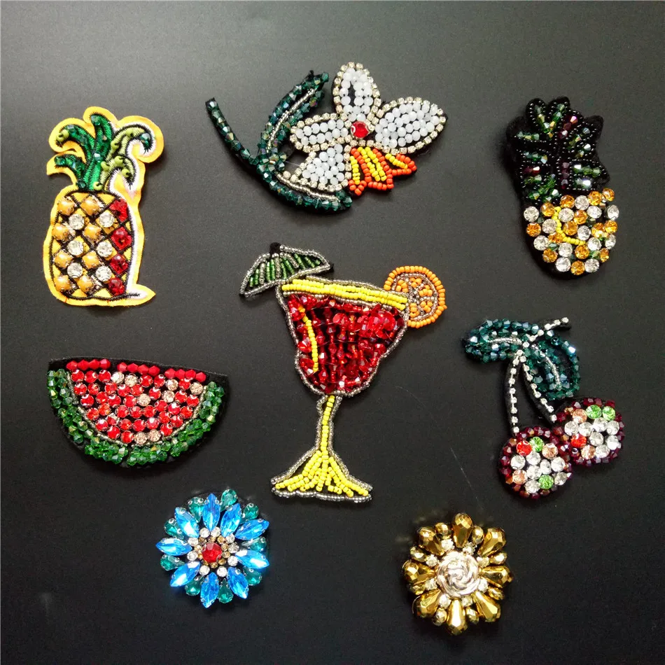 3D Handmade Rhinestone beaded Patches goblet,fruit,flower Sew on sequin patch for clothing beading Applique cute patch
3D Handmade Rhinestone beaded Patches goblet,fruit,flower Sew on sequin patch for clothing beading Applique cute patch